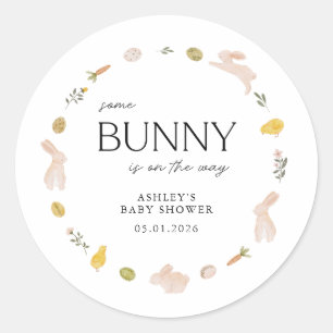 Somebunny Spring Easter Baby Shower Classic Round Sticker