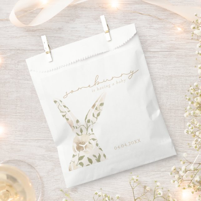 Somebunny Spring Easter Floral Baby Shower Favour Bags (Clipped)