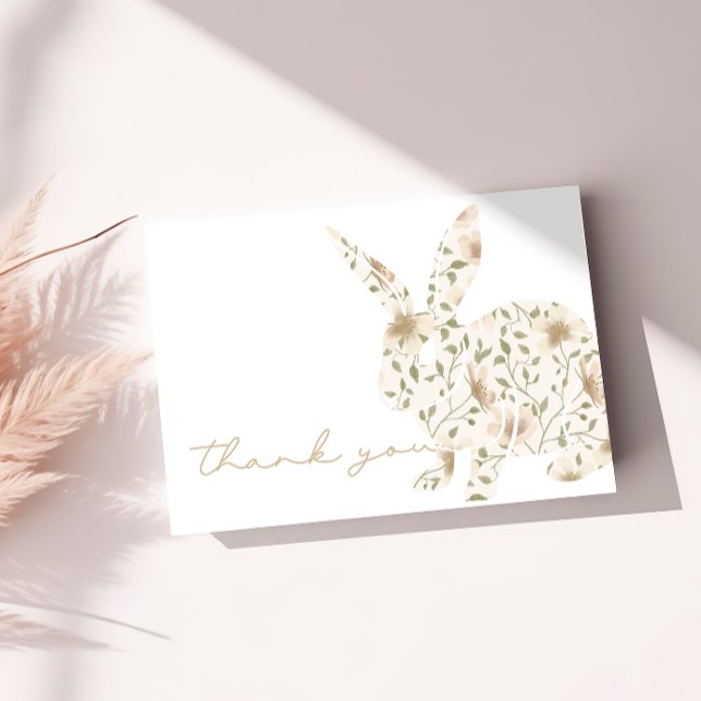 Somebunny Spring Easter Floral Baby Shower Thank You Card (Creator Uploaded)