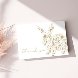 Somebunny Spring Easter Floral Baby Shower Thank You Card
