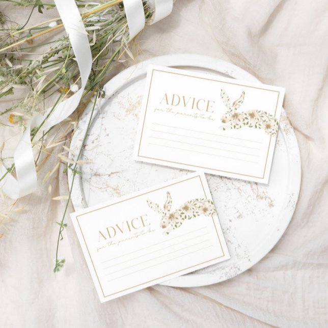 Somebunny Spring Floral Elegant Baby Shower Advice Card (Creator Uploaded)