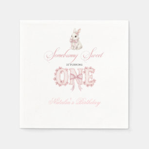 Somebunny Sweet 1st Birthday Spring Floral Invitat Napkin