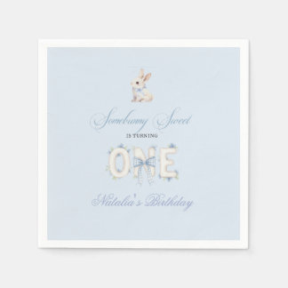 Somebunny Sweet 1st Birthday Spring Floral Invitat Napkin