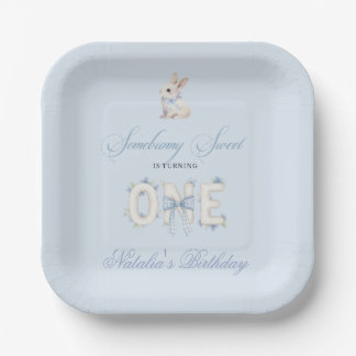 Somebunny Sweet 1st Birthday Spring Floral Invitat Paper Plate