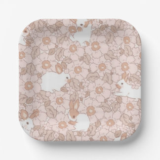 Somebunny Sweet 1st Birthday Spring Floral Invitat Paper Plate