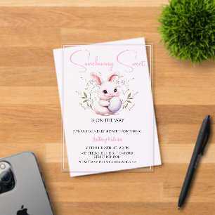 Somebunny Sweet is on the Way Girl Baby Shower Acrylic Invitations