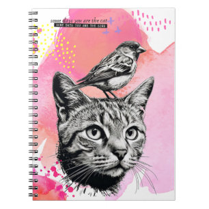 Somedays...- Cat + Bird Notebook Journal