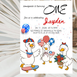 Somegoose Is Turning ONE 1st Birthday Party Invitation