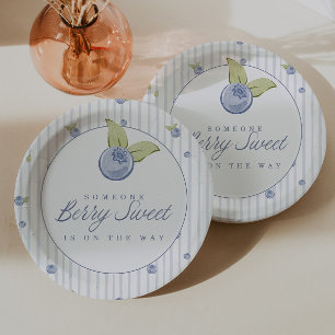 Someone Berry Sweet Blueberry Baby Shower Paper Plate