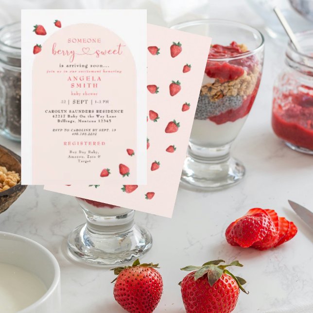 Someone Berry Sweet Blush Baby Shower II Invitation (Creator Uploaded)