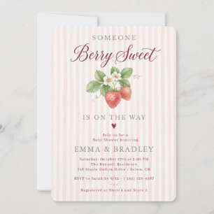 Someone Berry Sweet Is on the Way Girl Baby Shower Invitation