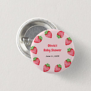 Someone Berry Sweet Strawberry Baby Shower Favour 3 Cm Round Badge