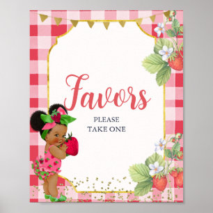Someone Berry Sweet Strawberry Baby Shower Favours Poster