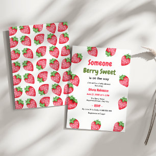 Someone Berry Sweet Strawberry Baby Shower Invitation