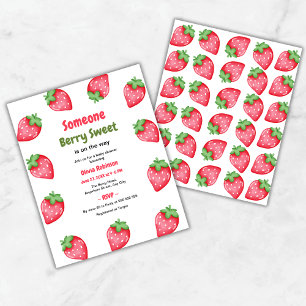 Someone Berry Sweet Strawberry Baby Shower Invite 