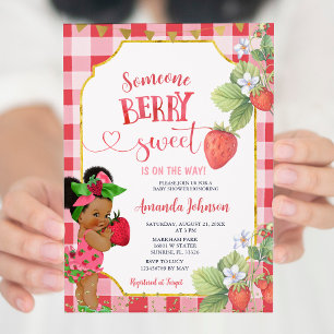 Someone Berry Sweet Strawberry Girl Baby Shower Invitation