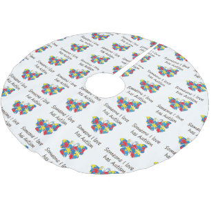 Someone I love has autism (multi) Brushed Polyester Tree Skirt