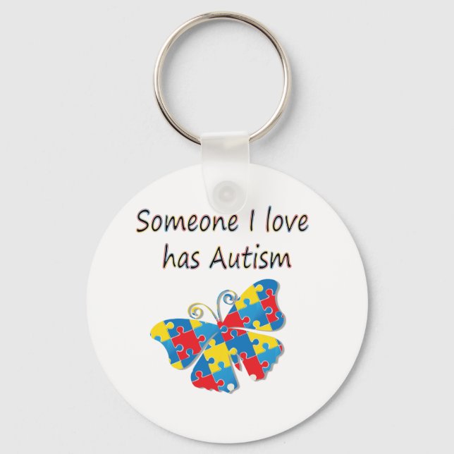 Someone I love has autism (multi) Key Ring (Front)