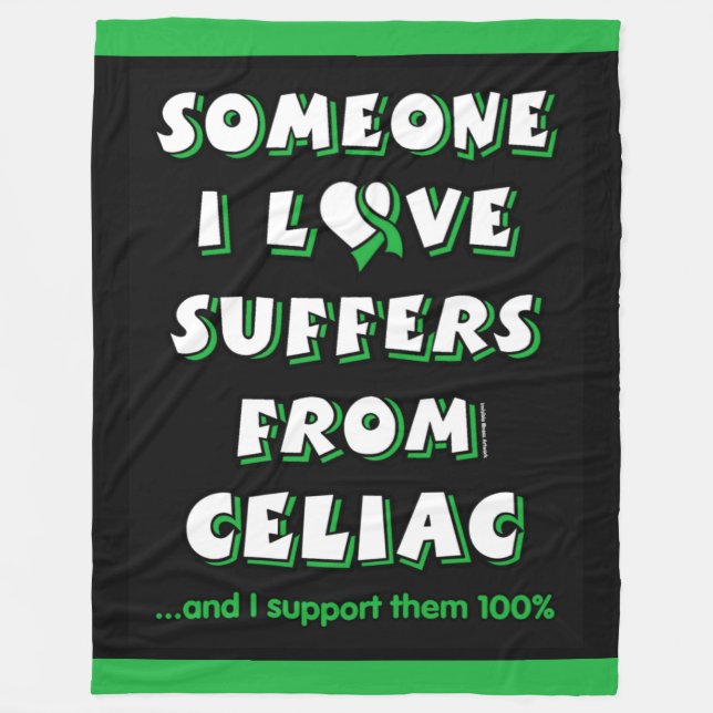 Someone I Love/Words...Celiac Fleece Blanket (Front)