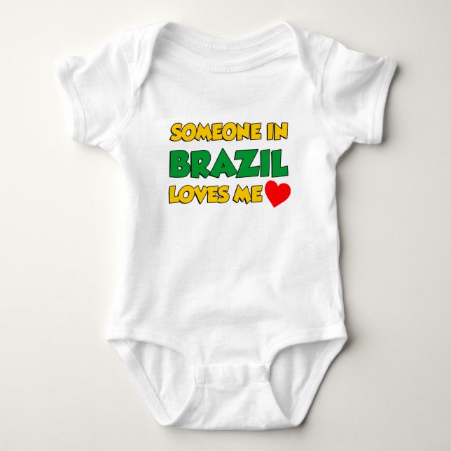 Someone In Brazil Loves Me Baby Bodysuit (Front)