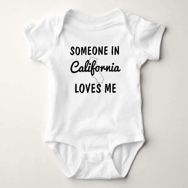 Someone in California Loves Me Shower Baby Bodysuit (Front)