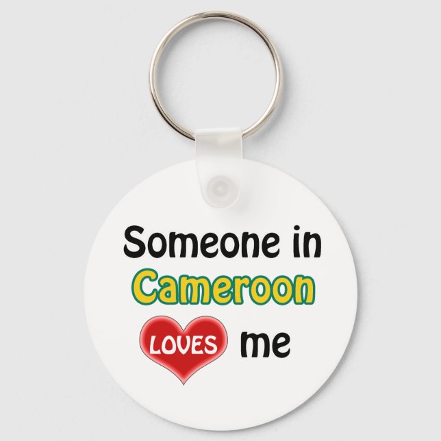 Someone in Cameroon Loves me Key Ring (Front)