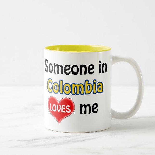 Someone in Colombia loves me Two-Tone Coffee Mug (Right)