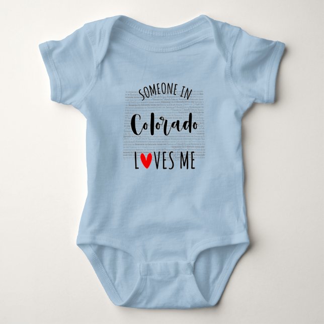 Someone In Colorado Loves Me Map Baby Bodysuit (Front)