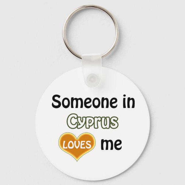 Someone in Cyprus Loves me Key Ring (Front)