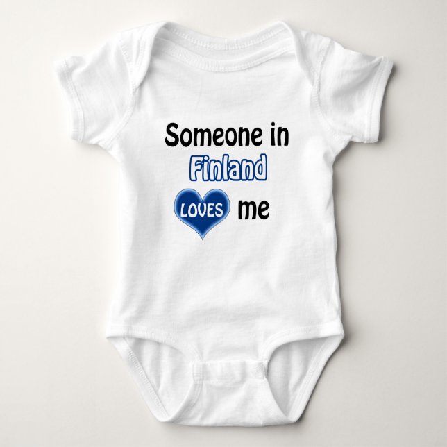 Someone in Finland loves me Baby Bodysuit (Front)