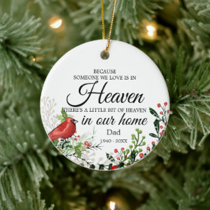 Someone In Heaven Cardinal Greenery Ceramic Tree Decoration