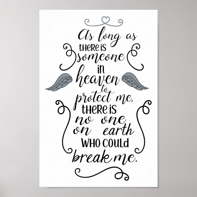 Someone in Heaven to Protect Me Inspirational Poster (Front)