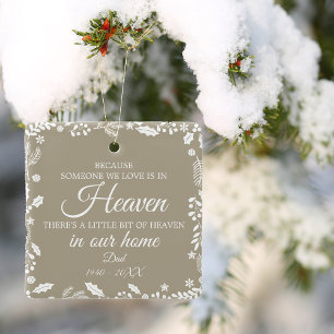 Someone In Heaven Winter Greenery Photo Metal Tree Decoration