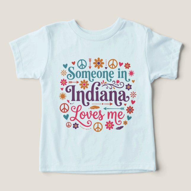 Someone in Indiana Loves Me Boho Hippie Design (Design Front)