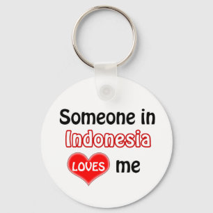 Someone in Indonesia Loves me Key Ring