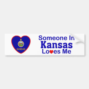 Someone In Kansas Loves Me Bumper Sticker