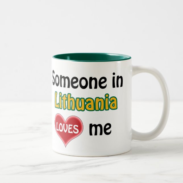 Someone in Lithuania loves me Two-Tone Coffee Mug (Right)
