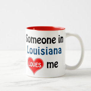 Someone in Louisiana loves me Two-Tone Coffee Mug