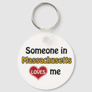 Someone in Massachusetts Loves me Key Ring