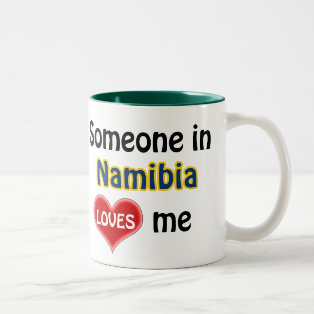 Someone in Namibia loves me Two-Tone Coffee Mug (Right)