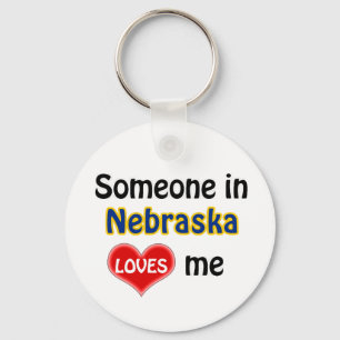 Someone in Nebraska Loves me Key Ring