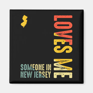Someone In New Jersey Loves Me Clic Retro State  Magnet