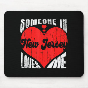 Someone In New Jersey Loves Me Heart Retro Vintage Mouse Pad