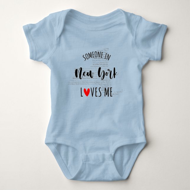 Someone In New York Loves Me Map Baby Bodysuit (Front)