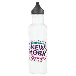 Someone in New York Loves Me Retro Funny Design 710 Ml Water Bottle