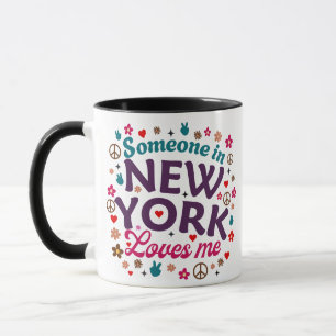 Someone in New York Loves Me Retro Funny Design Mug