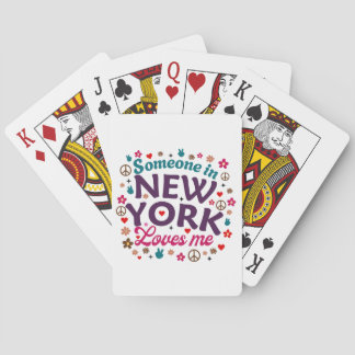 Someone in New York Loves Me Retro Funny Design Playing Cards
