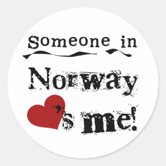 Someone In Norway Loves Me Classic Round Sticker