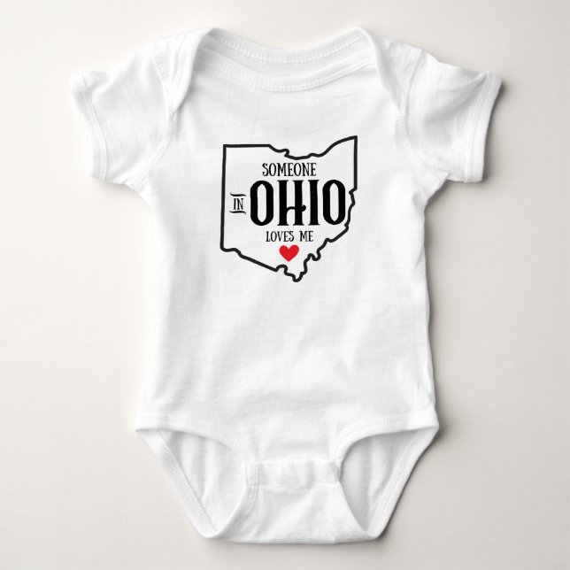 Someone in Ohio Loves Me Baby Bodysuit (Front)