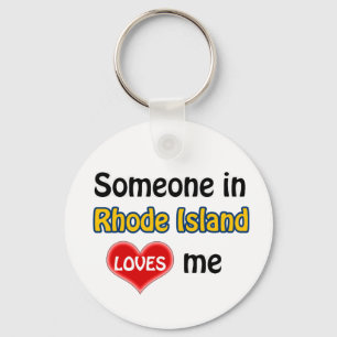 Someone in Rhode Island Loves me Key Ring